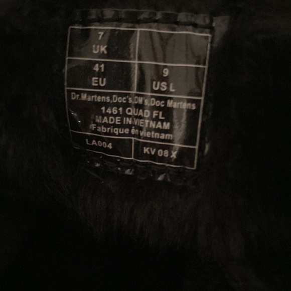 Dr Martens Shoes 1461 Quad Metallic Leather Faux Fur Lined Platform Oxford NWT 9 - Picture 9 of 9